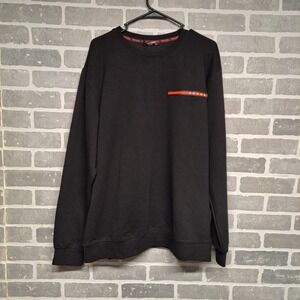 Prada Milano Technical Fabric Black Pullover Sweatshirt Size 6XL NWT